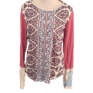 Sundance L Preeda Embroidered Cotton Top Cream Floral Paisley Sustainable Spring